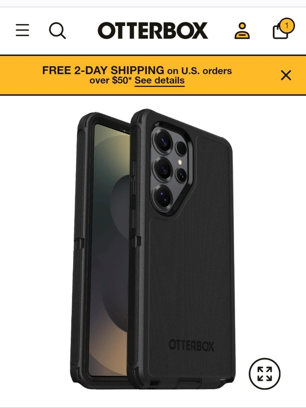 OTTERBOX Galaxy S25 Ultra Defender Series Pro Case Black Phone Case NWT $69.99